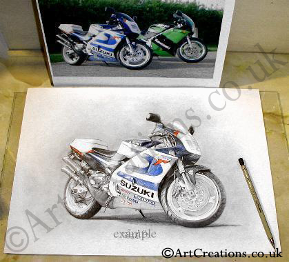 custom motorbike drawing